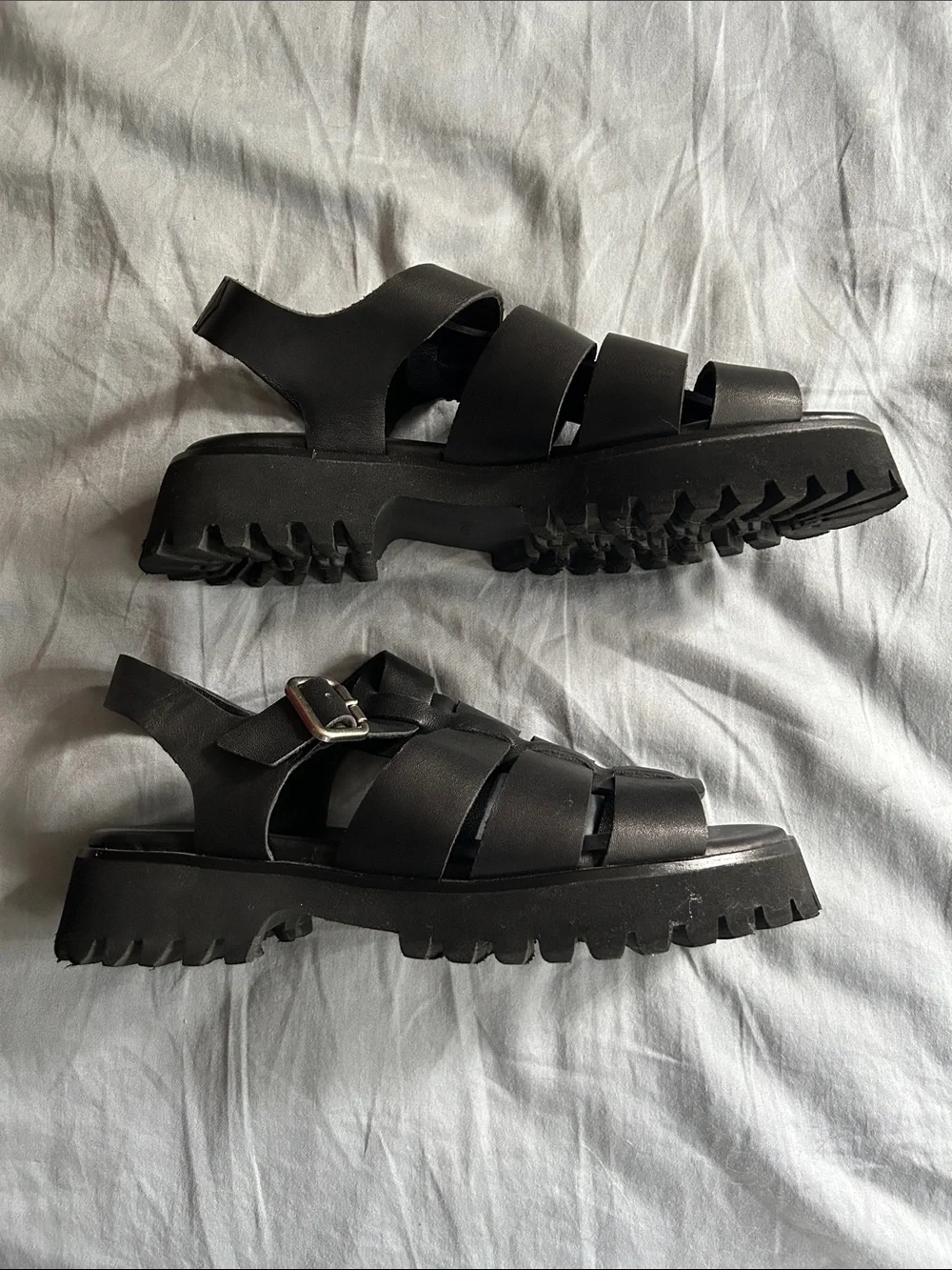 Quince Black Fisherman Sandals